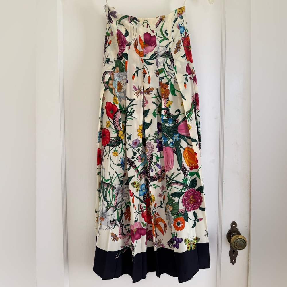 Gucci floral print midi skirt